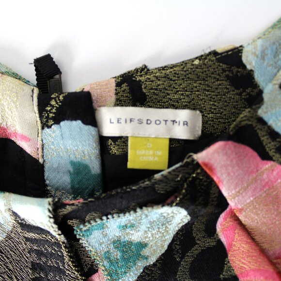 ANTHROPOLOGIE Leifsdottir Women’s Silk Blend Roses Brocade Blouse Top size 0 - Picture 8 of 9